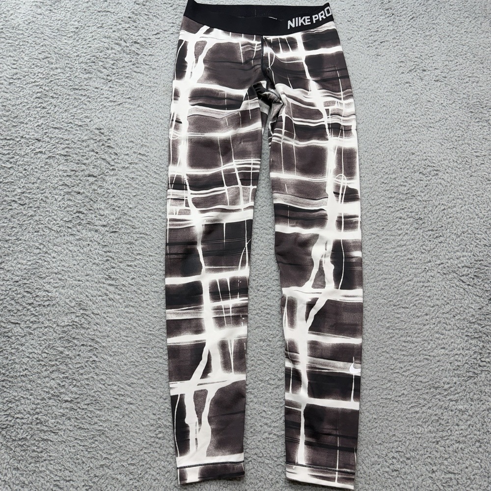 Nike Pro Fitness Tights Womens M Abstract Design Dri Fit Sretch Gym Training